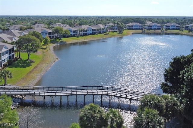 14561 Bellino Ter Unit 101, Bonita Springs, FL 34135 - birds eye view of property with a water view and a residential view