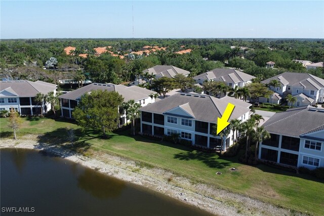 14561 Bellino Ter Unit 101, Bonita Springs, FL 34135 - bird's eye view featuring a residential view and a water view