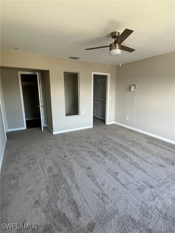 6824 Sandtrap Dr Unit 4, Fort Myers, FL 33919 - unfurnished room with baseboards, carpet flooring, ceiling fan, and visible vents