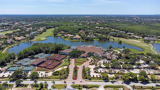 4300 Brynwood Dr, Naples, FL 34119 - birds eye view of property featuring view of golf course, a water view, and a residential view