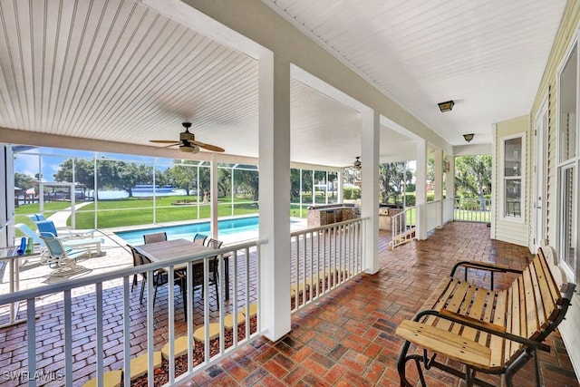 17150 Scout Camp Rd, Alva, FL 33920 - sunroom featuring a ceiling fan