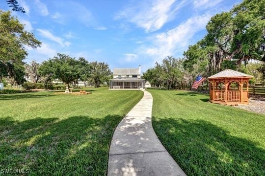 17150 Scout Camp Rd, Alva, FL 33920 - view of property's community with a lawn and a gazebo