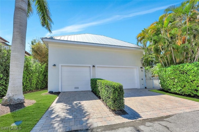 garage with a gate