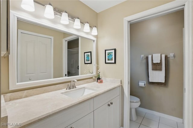 6103 Thresher Dr Unit 102, Naples, FL 34112 - bathroom featuring vanity, tile patterned floors, and a shower