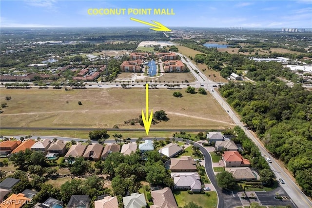 bird's eye view featuring a residential view