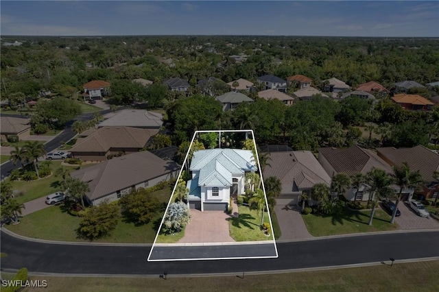 drone / aerial view with a residential view