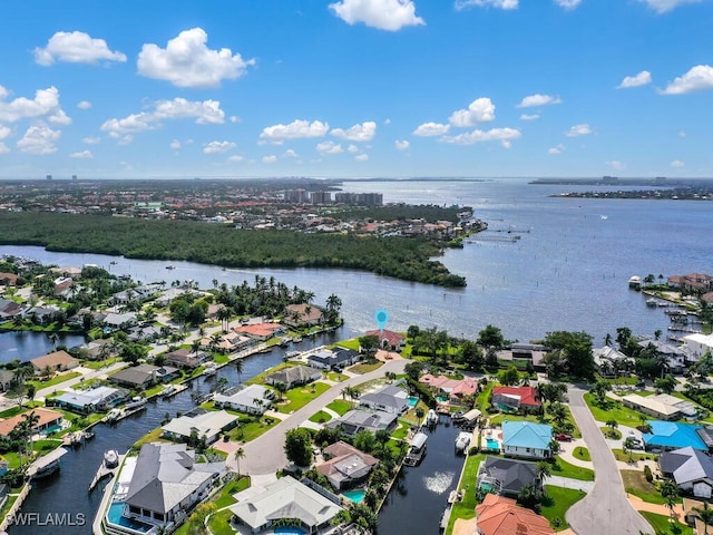 866 Cal Cove Dr, Fort Myers, FL 33919 - aerial view with a residential view and a water view