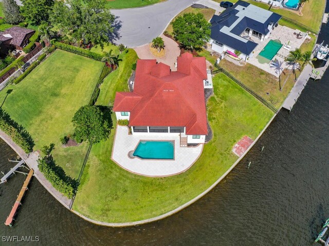 866 Cal Cove Dr, Fort Myers, FL 33919 - aerial view with a water view