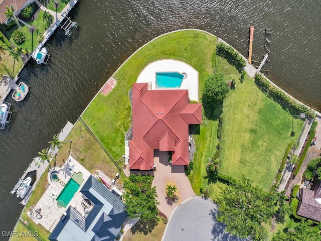 866 Cal Cove Dr, Fort Myers, FL 33919 - drone / aerial view featuring a water view