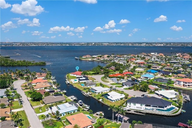 866 Cal Cove Dr, Fort Myers, FL 33919 - birds eye view of property with a water view and a residential view