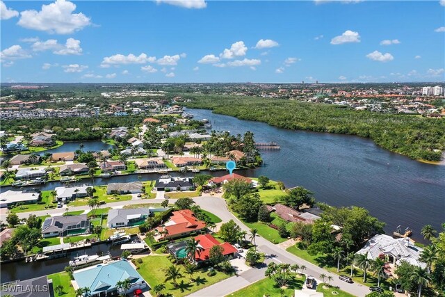 866 Cal Cove Dr, Fort Myers, FL 33919 - drone / aerial view with a water view and a residential view