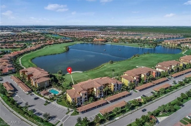 17991 Bonita National Blvd Unit 843, Bonita Springs, FL 34135 - drone / aerial view of a nearby body of water and a local golf course