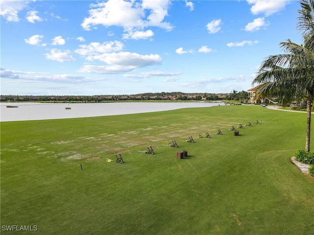 17991 Bonita National Blvd Unit 843, Bonita Springs, FL 34135 - surrounding community with a water view, a lawn, and golf course view