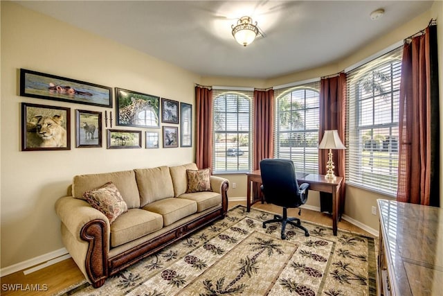 3914 SW 17th Ave, Cape Coral, FL 33914 - office area with baseboards and light wood-style flooring