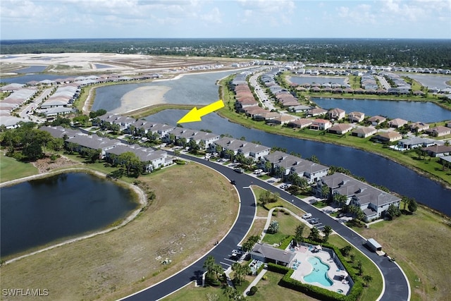 16580 Goldenrod Ln Unit 103, Alva, FL 33920 - birds eye view of property with a residential view and a water view