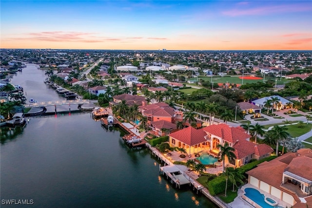 580 S Heathwood Dr, Marco Island, FL 34145 - bird's eye view featuring a residential view and a water view