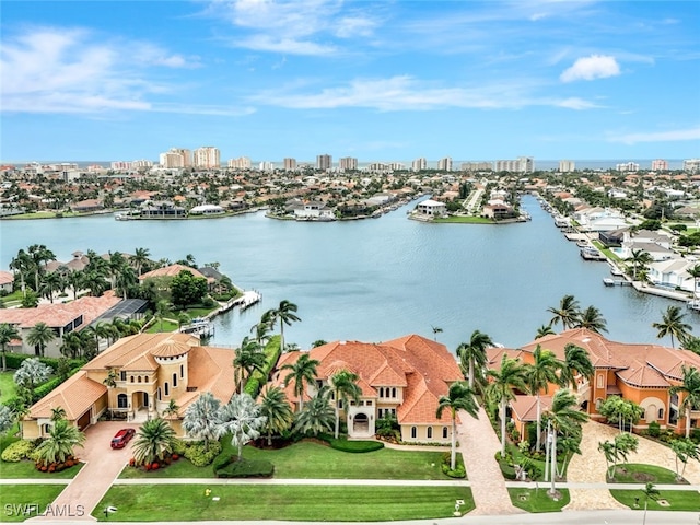 580 S Heathwood Dr, Marco Island, FL 34145 - aerial view featuring a water view and a city view