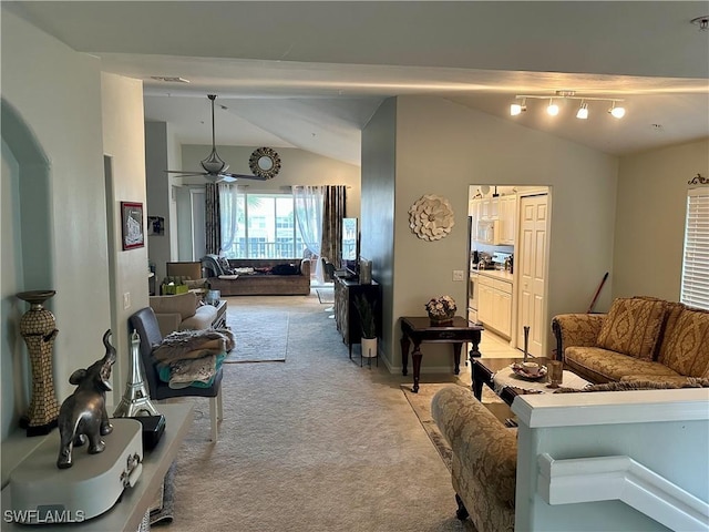 1280 Henley St Unit 1601, Naples, FL 34105 - living area with lofted ceiling and light carpet