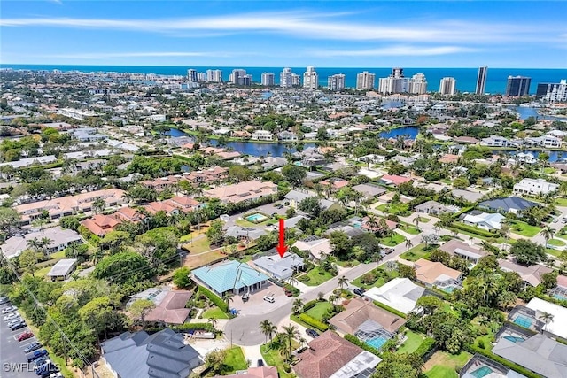 750 Southern Pines Dr, Naples, FL 34103 - aerial view of property's location featuring a large body of water, nearby urban area, and nearby suburban area