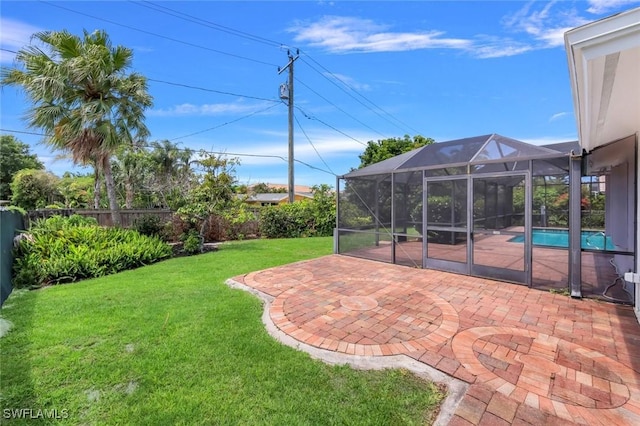 750 Southern Pines Dr, Naples, FL 34103 - view of yard with a patio and glass enclosure