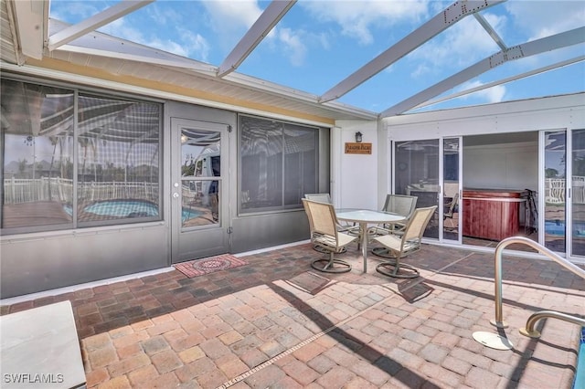 423 SE 17th St, Cape Coral, FL 33990 - sunroom / solarium featuring a hot tub