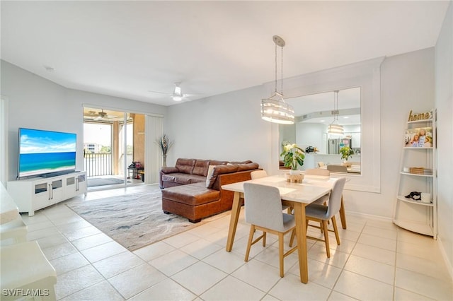 9150 Southmont Cv Unit 203, Fort Myers, FL 33908 - dining space with light tile patterned floors and ceiling fan