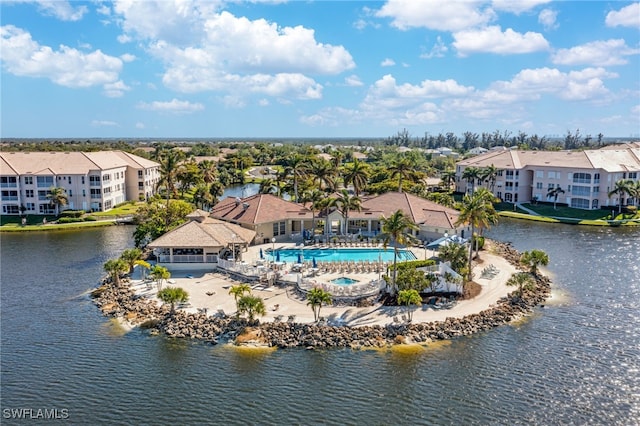 9150 Southmont Cv Unit 203, Fort Myers, FL 33908 - aerial view featuring a water view and a residential view