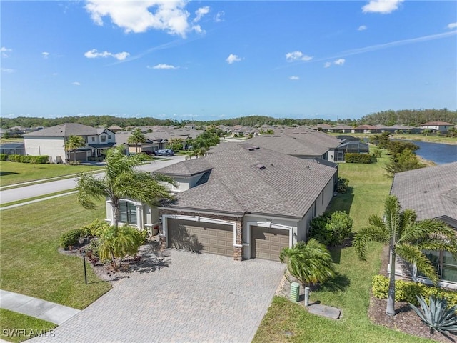 aerial view with a residential view