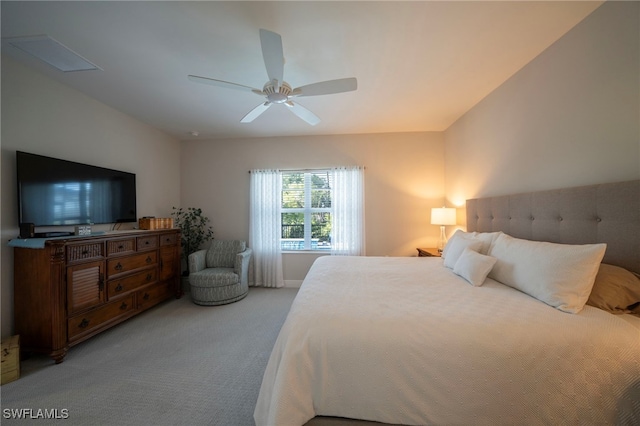 8794 Pigeon Ky, Fort Myers, FL 33908 - bedroom with light carpet and ceiling fan