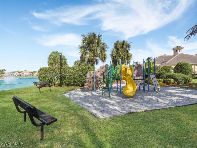 11739 Eros Rd, Lehigh Acres, FL 33971 - community playground featuring a water view and a yard