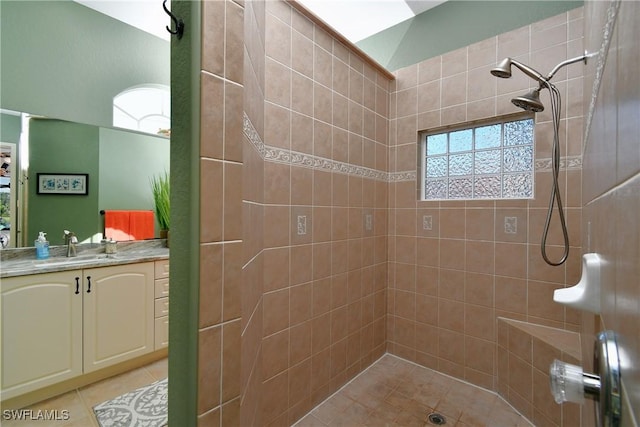 24342 Saragossa Ln, Punta Gorda, FL 33955 - full bath with tiled shower, tile patterned flooring, and vanity