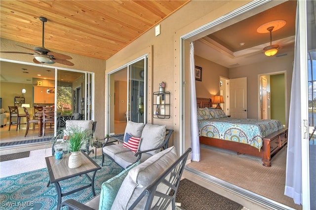 24342 Saragossa Ln, Punta Gorda, FL 33955 - carpeted bedroom with wooden ceiling