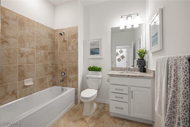 14600 Sycamore Ct Unit 2022, Punta Gorda, FL 33955 - bathroom with toilet, vanity, shower / washtub combination, and tile patterned flooring