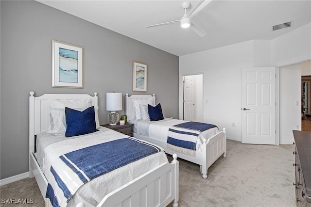 14600 Sycamore Ct Unit 2022, Punta Gorda, FL 33955 - bedroom with light carpet, a ceiling fan, and baseboards