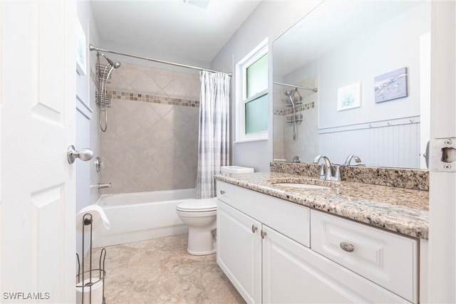 3801 SW 1st Ln, Cape Coral, FL 33991 - full bathroom featuring vanity, shower / bath combination with curtain, and toilet