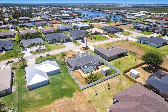 3801 SW 1st Ln, Cape Coral, FL 33991 - birds eye view of property featuring a residential view and a water view