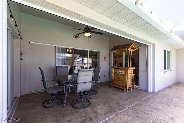3801 SW 1st Ln, Cape Coral, FL 33991 - view of patio featuring outdoor dining area and ceiling fan