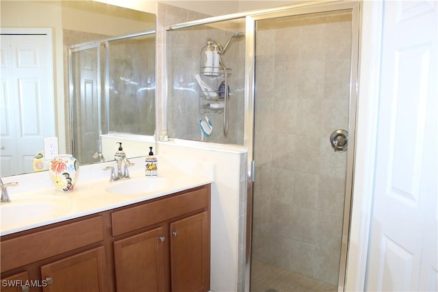 14768 Cranberry Ct, Naples, FL 34114 - full bath with a shower stall, double vanity, and a sink