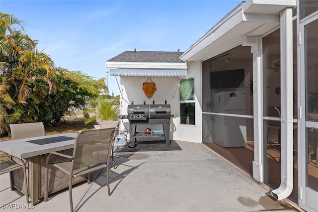 view of patio / terrace with grilling area and outdoor dining area