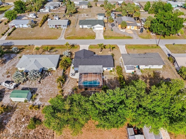 aerial view with a residential view