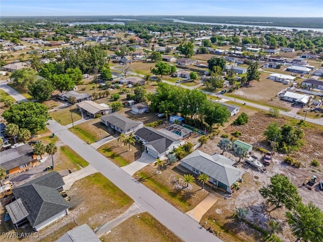 aerial view with a residential view