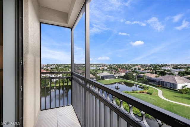 balcony with a water view