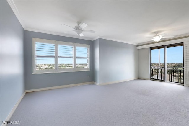 11600 Court Of Palms Unit 506, Fort Myers, FL 33908 - carpeted empty room featuring ceiling fan, crown molding, and baseboards