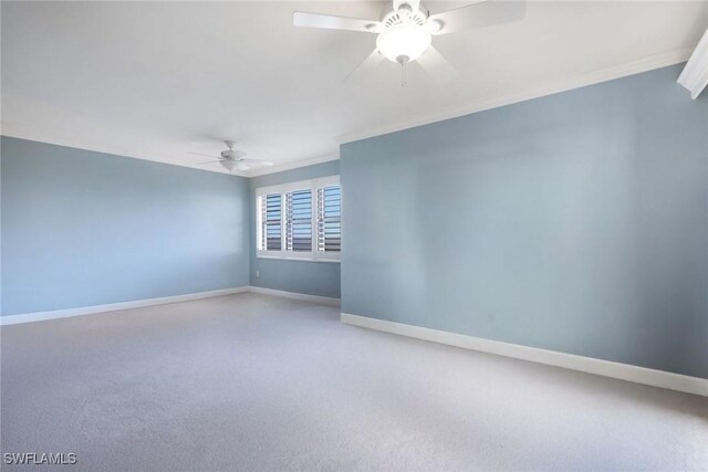 11600 Court Of Palms Unit 506, Fort Myers, FL 33908 - unfurnished room featuring a ceiling fan, ornamental molding, and baseboards