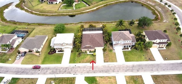 8091 Allamanda Ct, Lehigh Acres, FL 33972 - birds eye view of property featuring a residential view and a water view