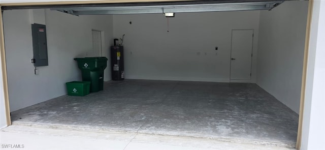 5005 Eifel Ln, Labelle, FL 33935 - garage with electric panel, electric water heater, and a garage door opener
