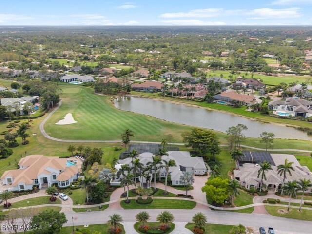 4244 Brynwood Dr, Naples, FL 34119 - drone / aerial view featuring a residential view, golf course view, and a water view