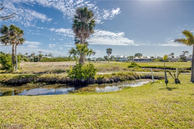 view of yard featuring a water view
