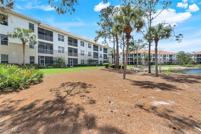 view of community featuring a water view