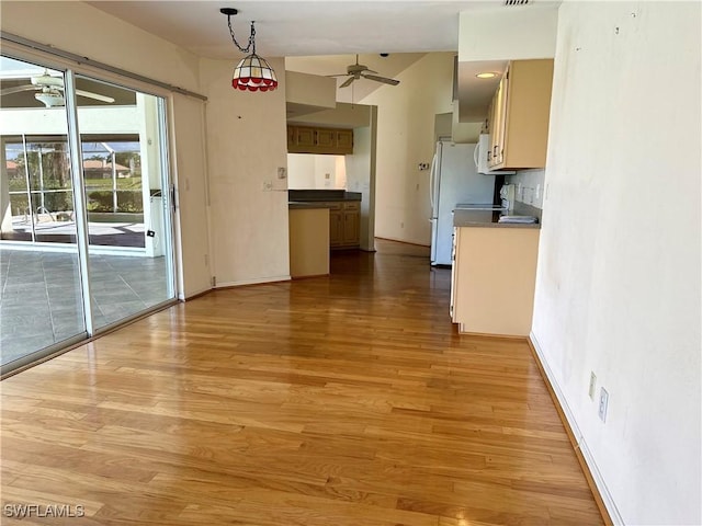 4830 Shearwater Ln, Naples, FL 34119 - interior space featuring baseboards, light wood-type flooring, and ceiling fan
